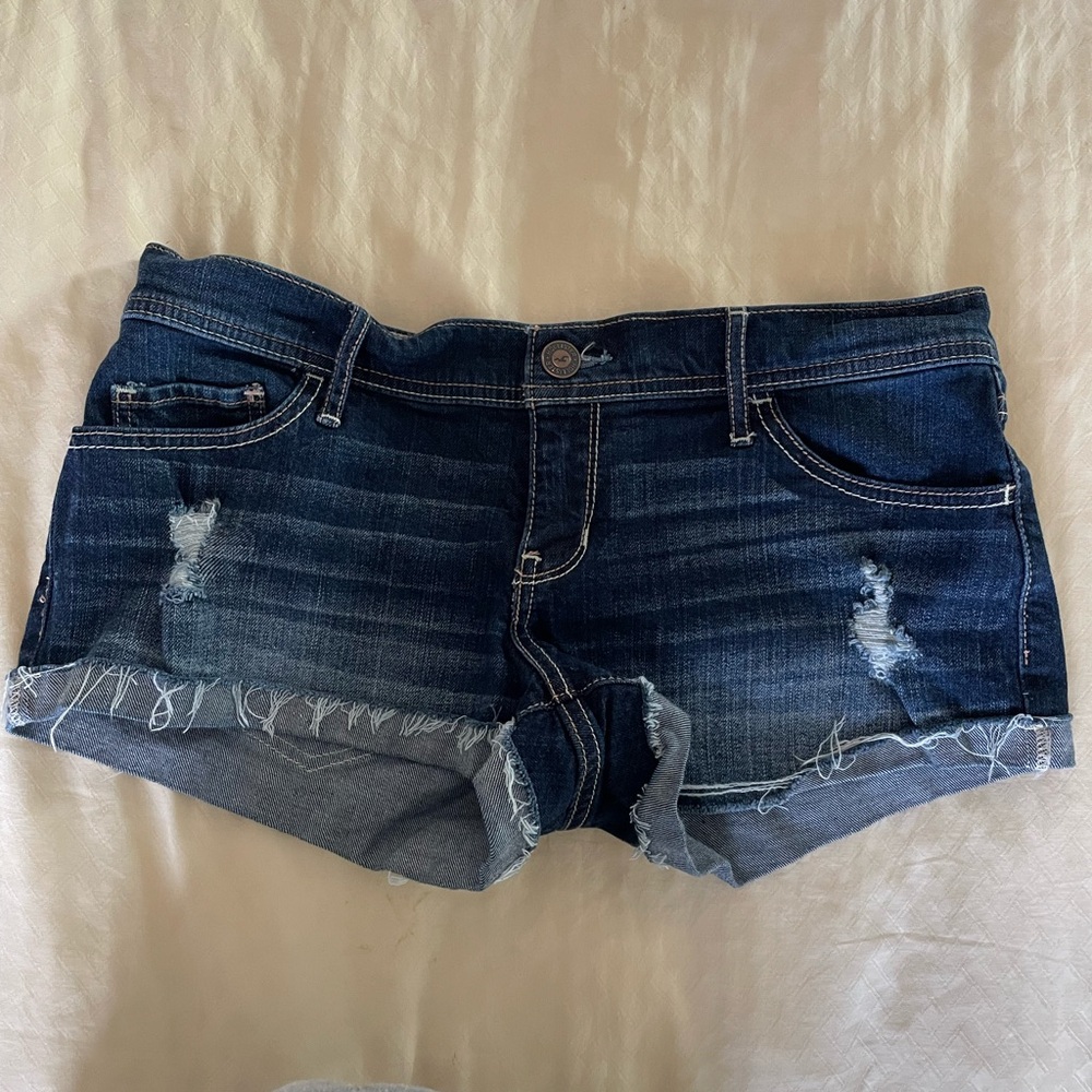 Hollister Blue Jean Shorts Distressed Style